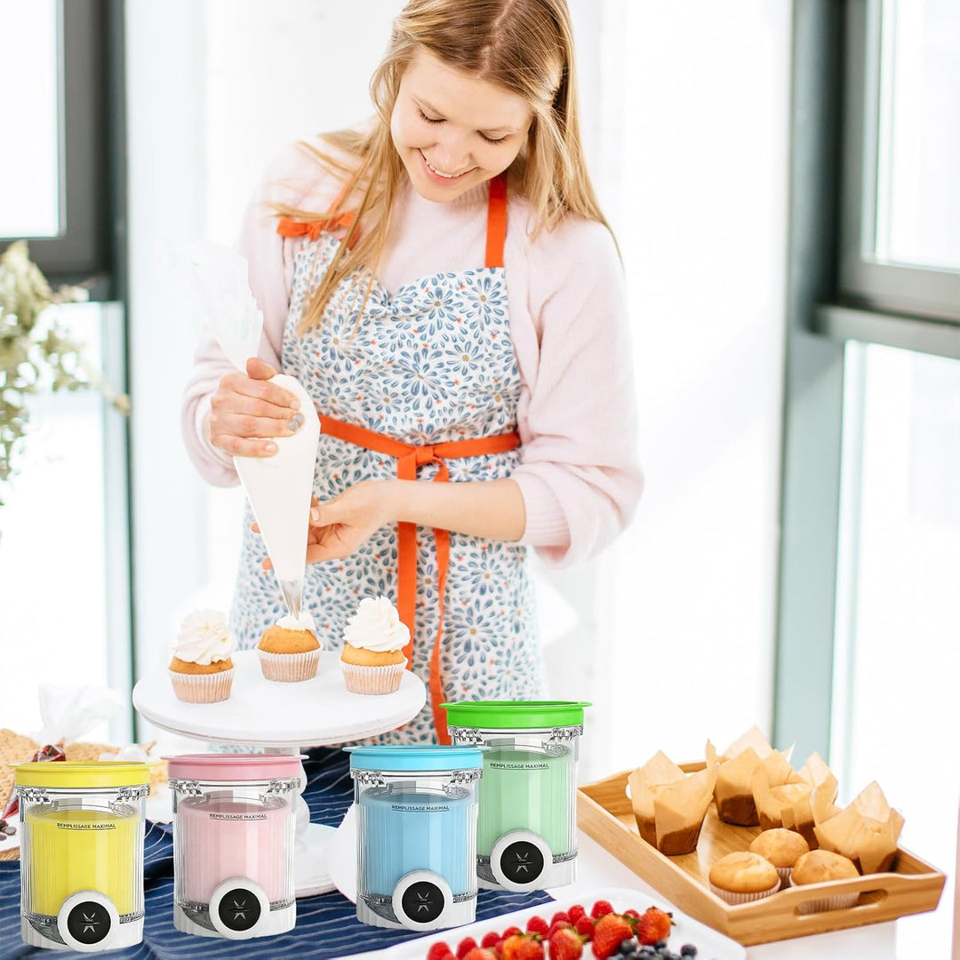 Behälter für Ninja Creami Deluxe Pints,4 Stück Ersatz für Ninja Creami Deluxe Pints und Deckel,Eisbe