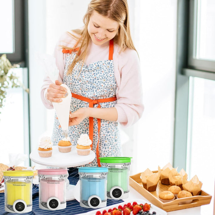 Behälter für Ninja Creami Deluxe Pints,4 Stück Ersatz für Ninja Creami Deluxe Pints und Deckel,Eisbe