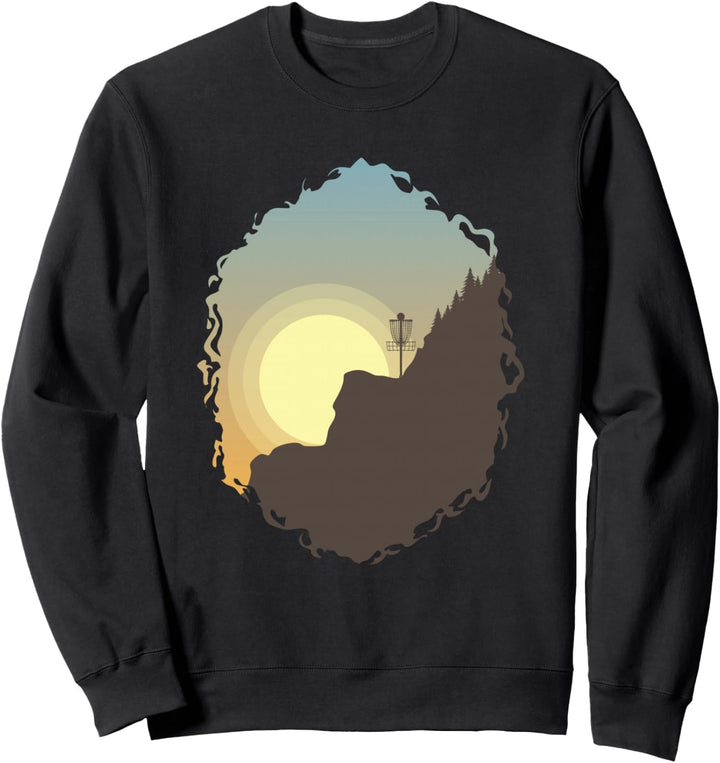 Disc Golfkorb im Sonnenuntergang Sweatshirt