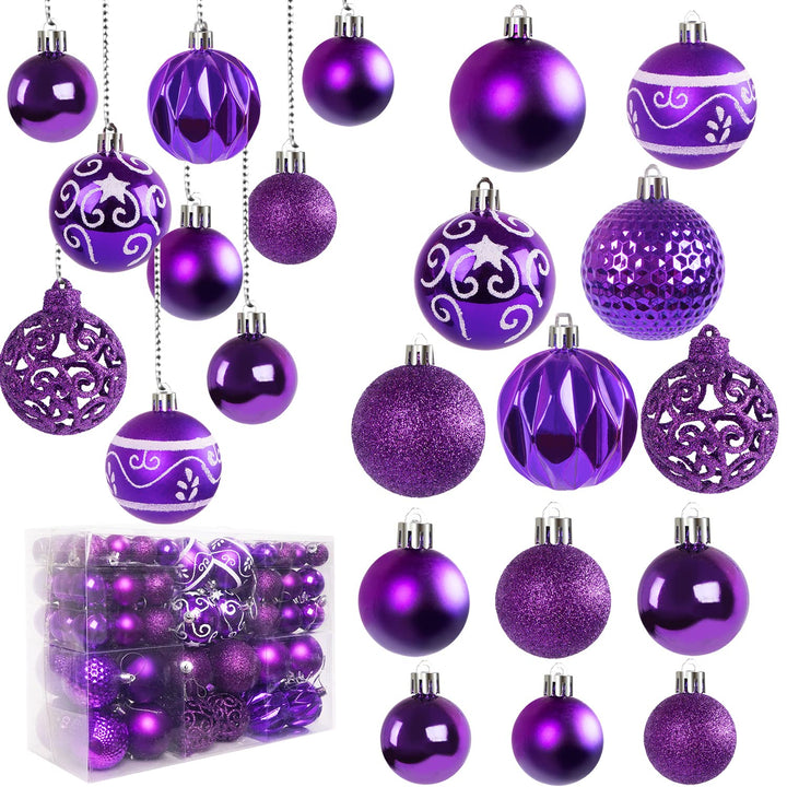 Ywlake Weihnachtskugel Ornamente Set für , 100-pcs Weihnachtsbaum Dekorationen Bruchfeste für Neujah