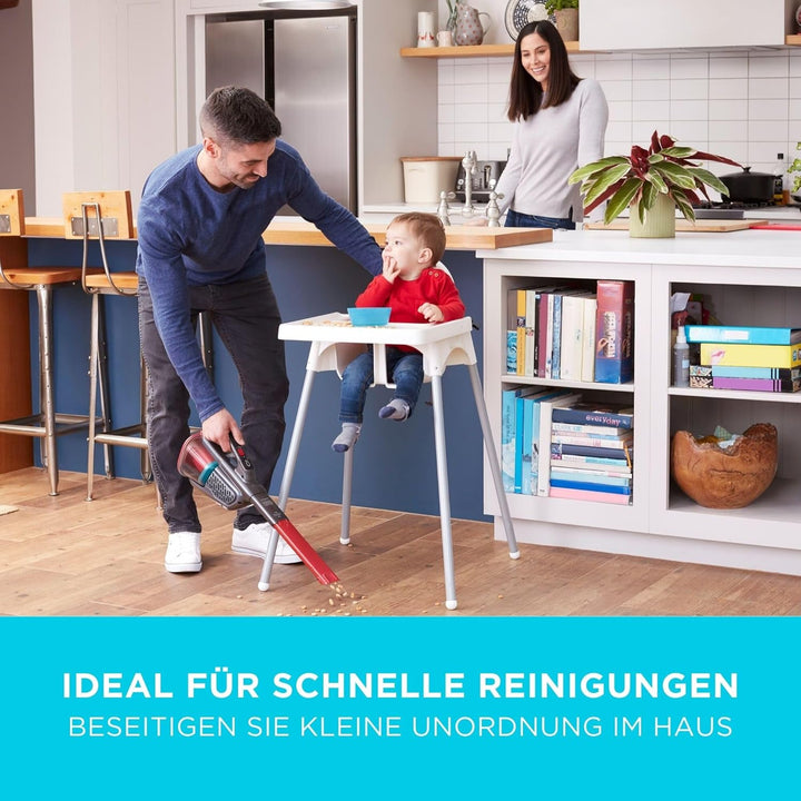 BLACK+DECKER Lithium Dustbuster BHHV315B-QW mit Cyclonic Action – 12V Akku Handstaubsauger mit auszi