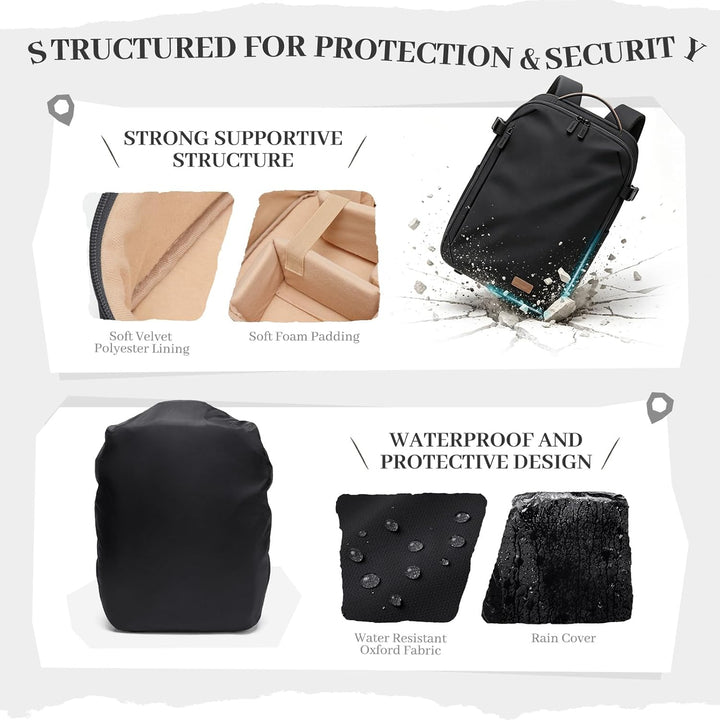 GOLF SUPAGS Kamerarucksack, DSLR SLR Kameratasche mit 14 Zoll Laptopfach und Regenschutz, Kompatibel