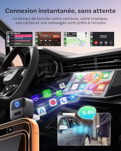 OTTOCAST Mini Pico 2026 Verbesserte, 2 in 1 Wireless CarPlay & Android Auto Adapter mit USB-A/C-Adap