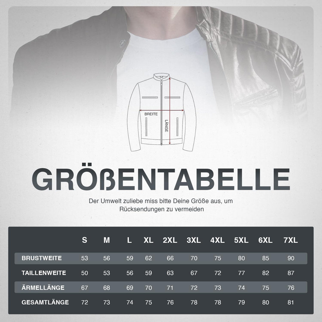 PAULGOS Herren Lederjacke Echtes Leder Jacke Echtleder Übergangsjacke Fashion in 5 Farben Gr. S-7XL