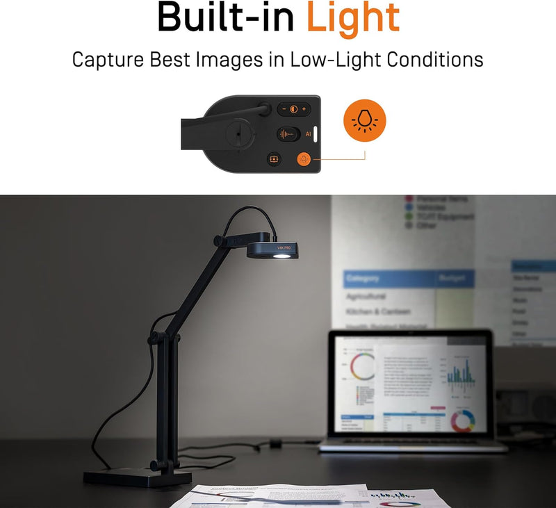 Ipevo V4K PRO 120 4K USB-Dokumentenkamera, 120-Grad-FOV-Objektiv, Sony CMOS-Sensor, schneller Autofo
