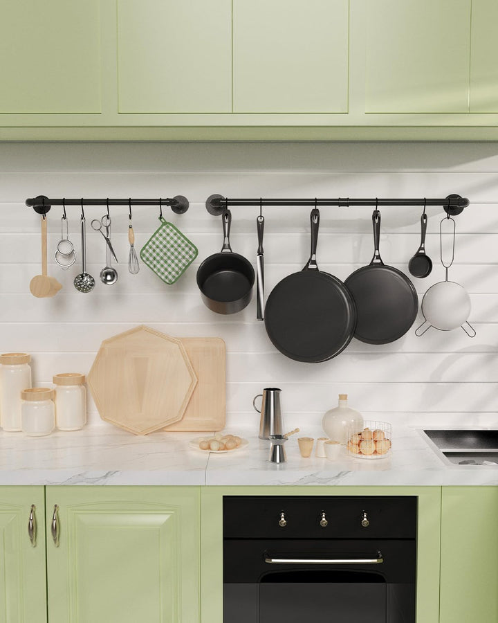 Industrierohr Kleiderstange, 54 cm Kleiderständer für die Wand, Kleidergestell Garderobenhalter, Gar