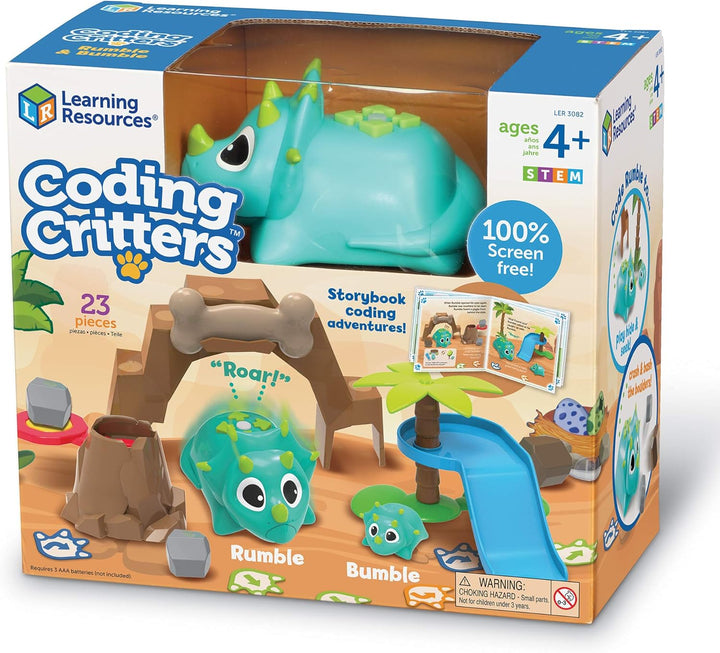 Learning Resources Coding Critters: Rumble & Bumble, Ab 4 Jahren, Programmierbare Dinos, Fördert Min
