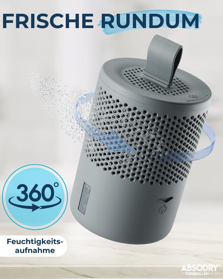 Absodry Duo Family Luftentfeuchter für 25m2 Entfeuchter 600 g Granulat-Beutel, 1000 ml leise ohne St