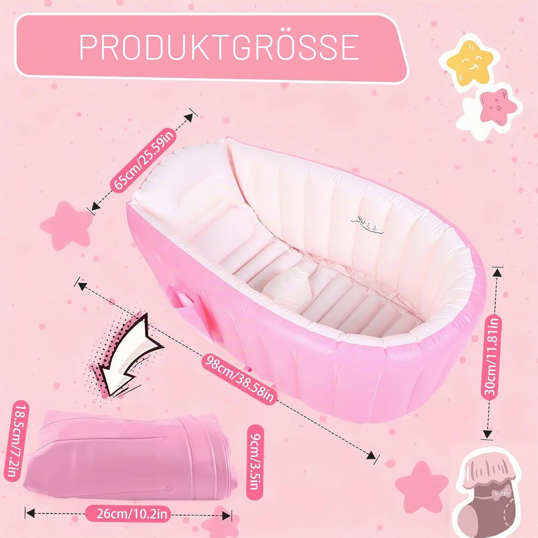 Aufblasbare Baby Badewanne, Säuglings Kinder Badewanne mit Luftpumpe, Reise Tragbare Badewanne für D