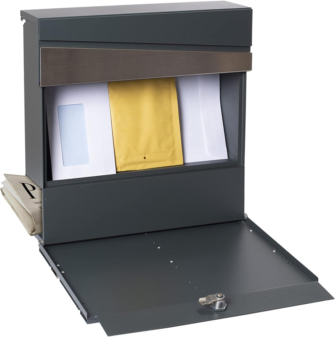 ARREGUI Armor E6905 Designer Briefkasten aus Verzinktem Stahl mit Zeitungsrolle, Postkasten + Zeitun