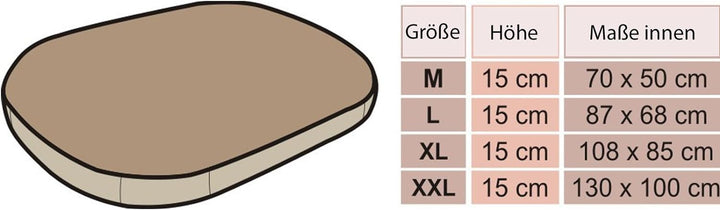 Hobbydog M MOWBWL6 Dog Mattress Oval M 70X50 cm Brown with Paws, M, Brown, 1.6 kg