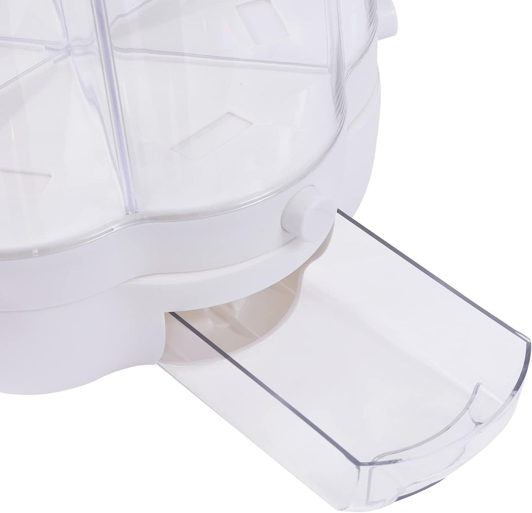 6 IN 1 Getreidespender 8KG 360°Drehung Müslispender Küche Geteilte Trockenfutterbehälter Luftdicht L