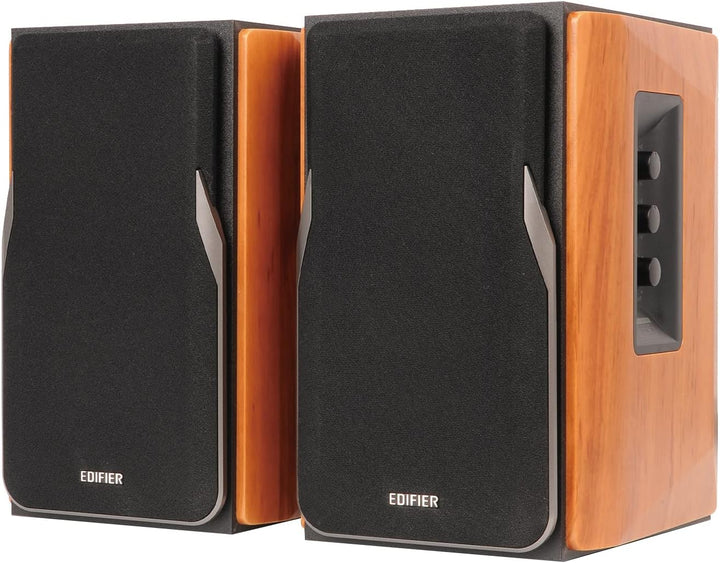 EDIFIER Studio R1380T 2.0 Regallautsprecher-System (42 Watt) im Echtholzgehäuse (MDF). Zwei LINE IN