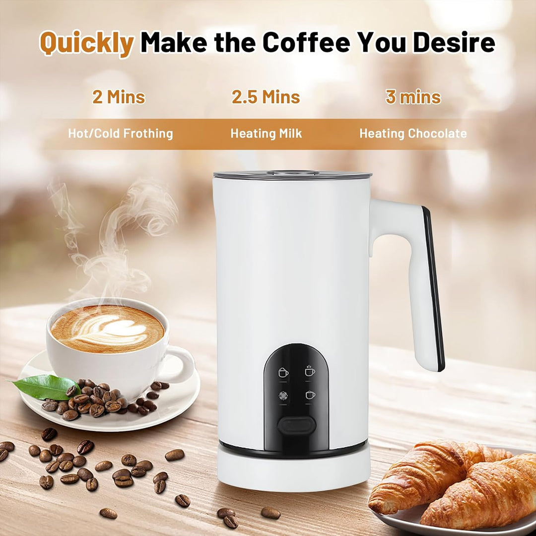 Milchaufschäumer Elektrisch 4-in-1, 580ml Milchwärmer Milchschaum Heiss/Kalt, Milchwärmer & Kakaomas