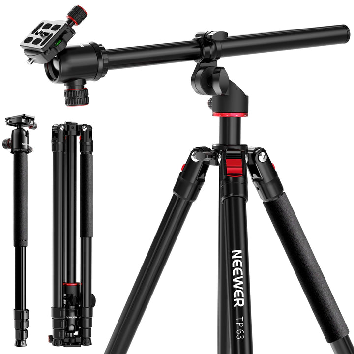 NEEWER 90 Zoll hohes horizontales Kamerastativ Einbeinstativ mit Kugelkopf, Metall DSLR Video Reises