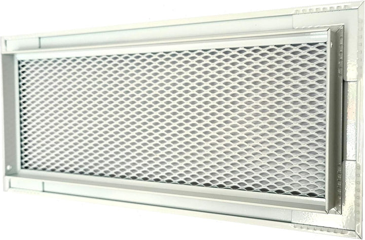 Aluminium-Lüftungsgitter Mit Metallnetz in Weisser Farbe Pulverbeschichtung RAL9016, Kamin Metall-Lü