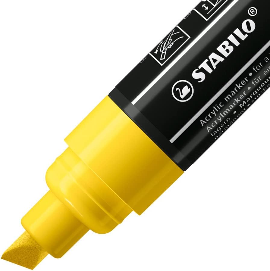 Acrylmarker - STABILO FREE Acrylic - T800C Keilspitze 4-10mm - Seaside - 5er Pack - mit 5 verschiede