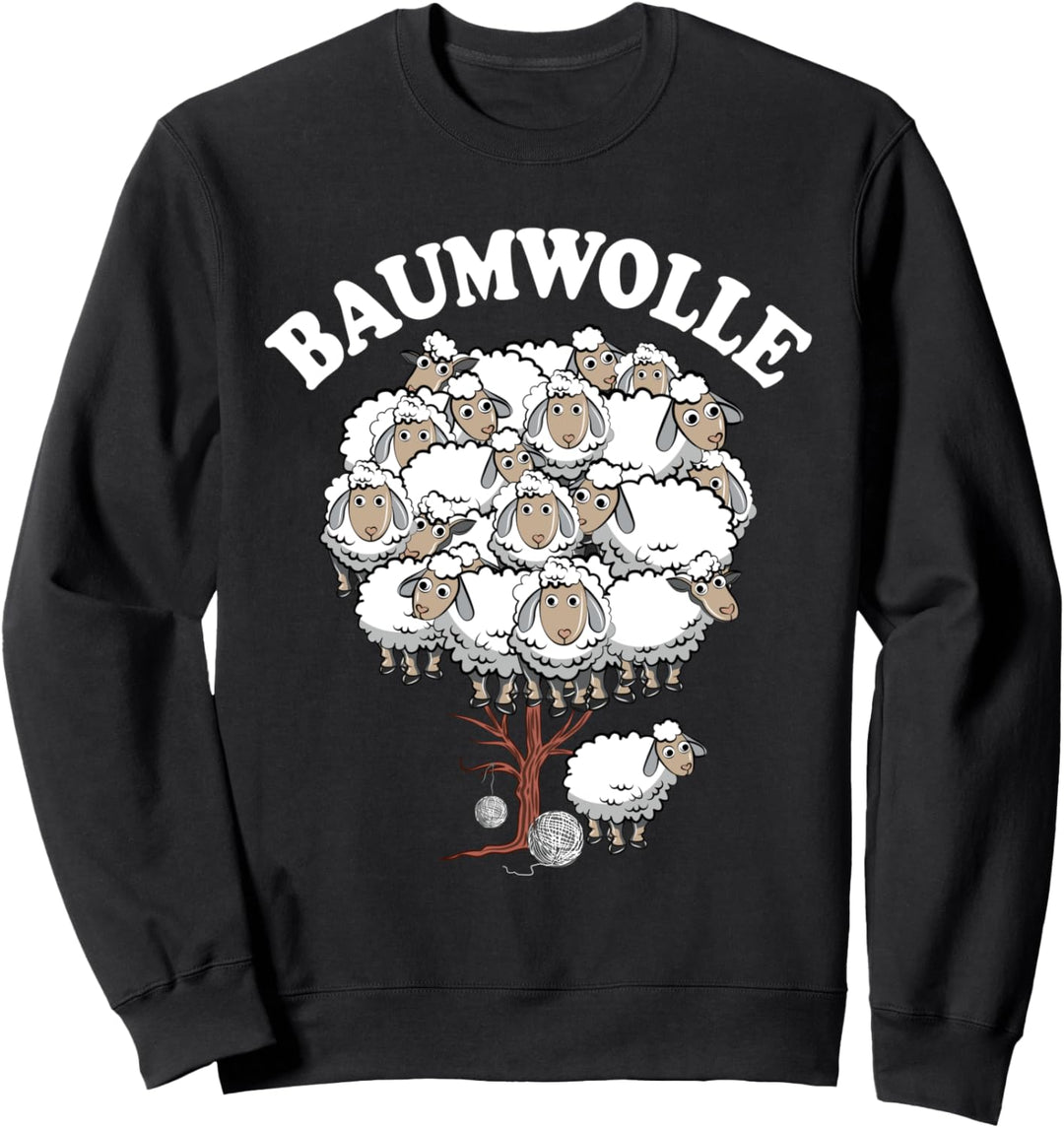 Baumwolle Schaf Schafe Schlafen Stricken Wortspiel Fun Sweatshirt