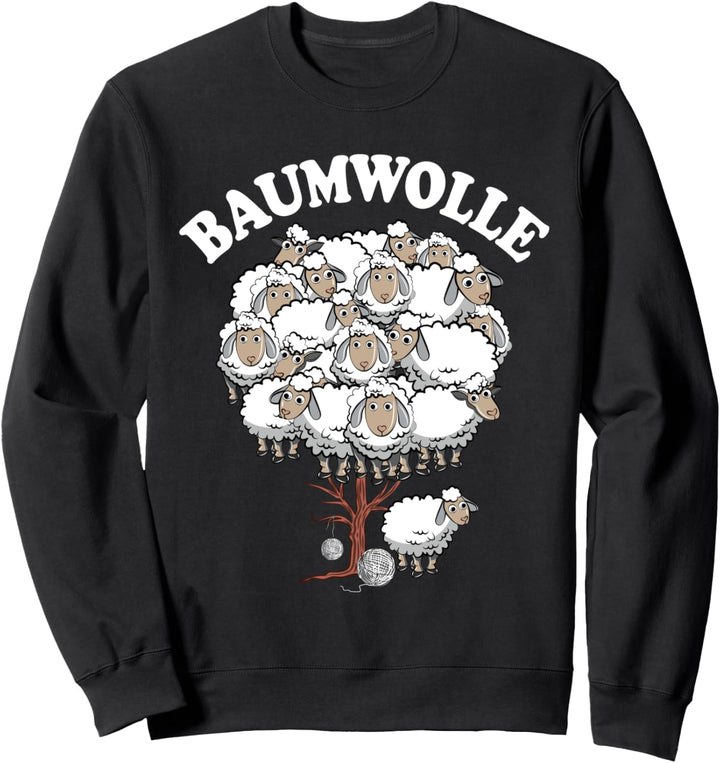 Baumwolle Schaf Schafe Schlafen Stricken Wortspiel Fun Sweatshirt