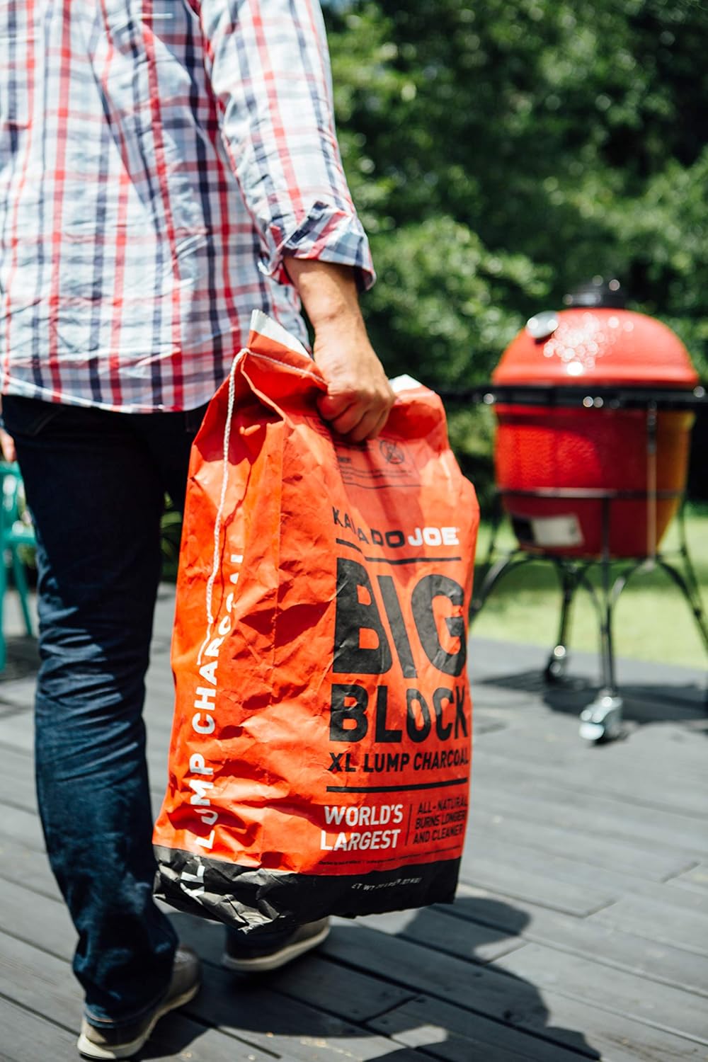 Kamado Joe 9.1kg XL Natürliche Wiederverwendbare Stückholzkohle für BBQ, Räuchern, Grillen. Lange Le
