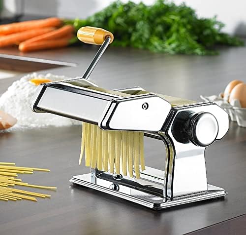 Manuelle Nudelmaschine Pasta Maker, Manuelle Manuell Edelstahl Pasta Walze Maschine mit Klemme Dicke