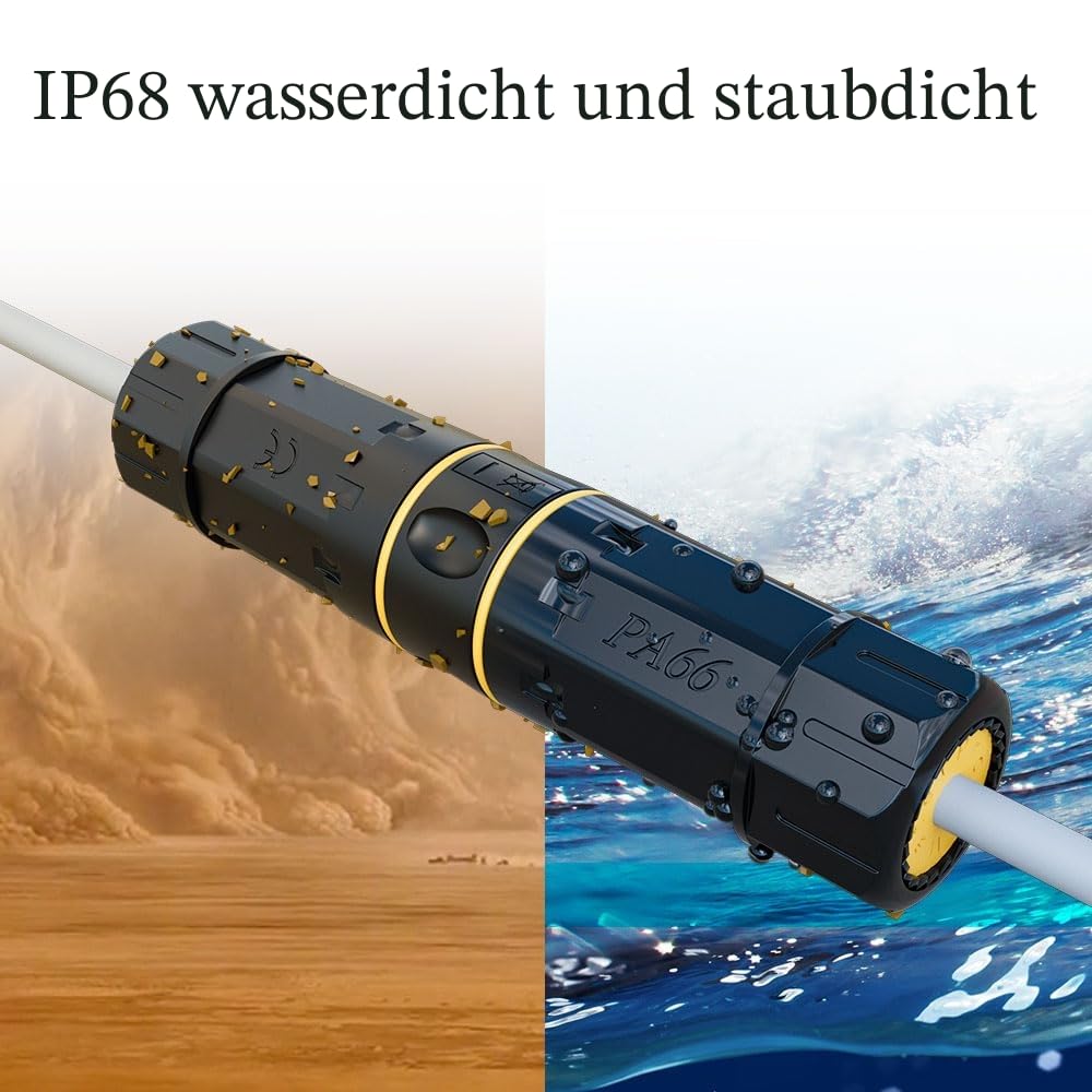 FGB 10Gbps RJ45 Kupplung Cat7 IP68 Wasserdicht Ethernet Kupplung Netzwerkkabel Verbinder Verlegekabe