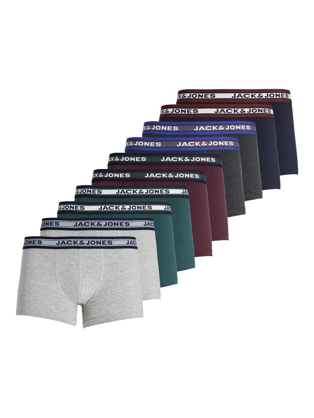 JACK & JONES Male Kurze Boxershorts 10er-Pack Kurze Boxershorts M Dark Grey Melange, M Dark Grey Mel