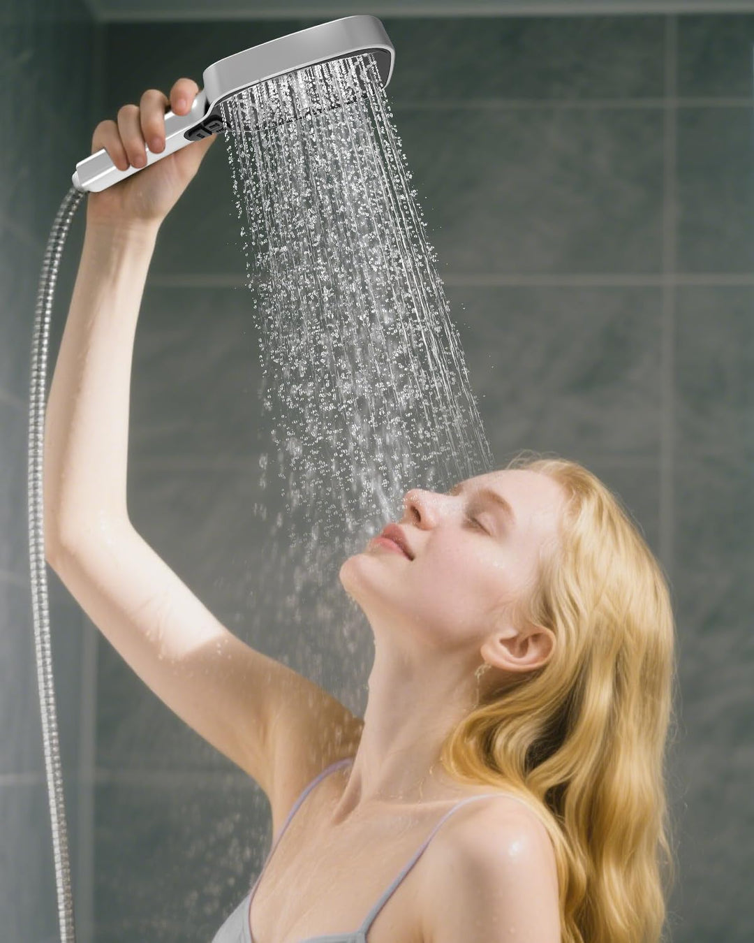 Duschkopf mit Hohem Wasserdruck, Handbrause Dusche mit 8 Strahlarten, 26.5 * 12cm Handbrause Duschko