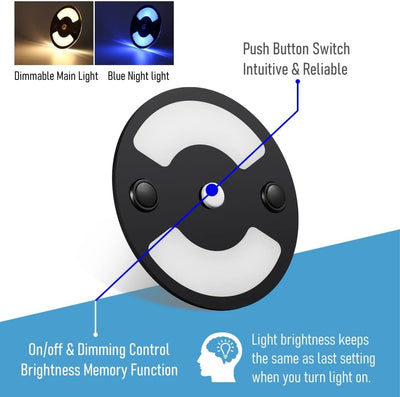 acegoo 12V LED Deckenleuchte Wohnmobil Beleuchtung Leuchte Dimmbar Innenbeleuchtung 75mm, Zwei Farbe