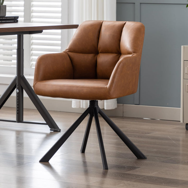 chairus Schreibtischstuhl PU Leder Bürostuhl 360° Drehbar Schreibtischstuhl Sessel für Arbeitszimmer