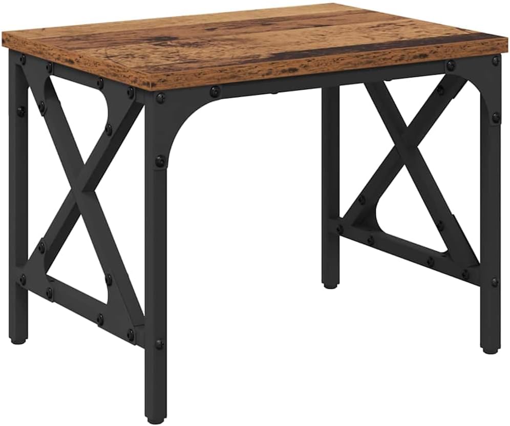 vidaXL Druckerständer Altholz 40 x 30 x 31 cm Holzwerkstoff, Verstellbarer Ständer, rechteckiges Dru
