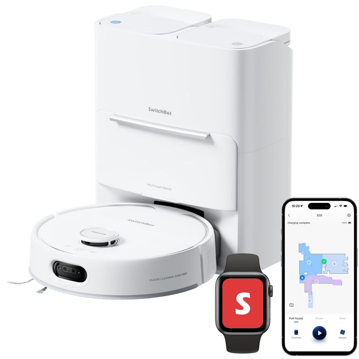 SwitchBot S20 Saugroboter Roboter -10.000 Pa Starke Saugleistung, AI Hindernisvermeidung, Automatisc