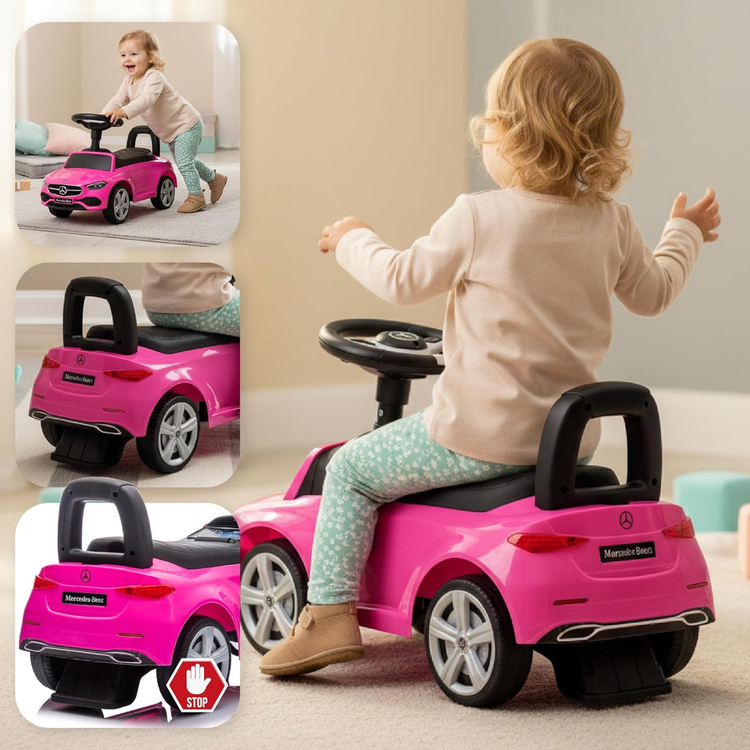 sun baby Rutschauto ab 1 Jahr Mercedes C-Class, Kinderfahrzeug für Jungen und Mädchen mit Audio-Lenk