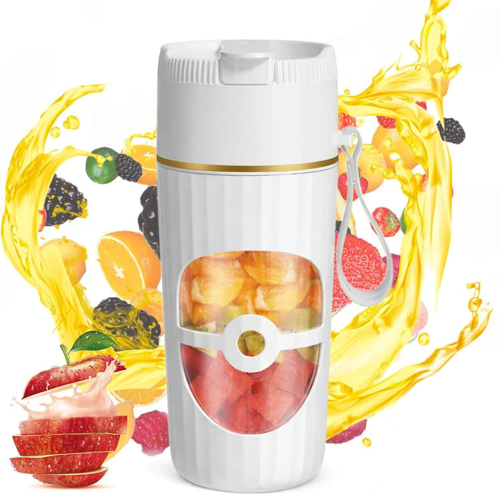 Tragbarer Mixer Smoothie Maker 400ml, Mini Standmixer mit 10 Edelstahlklingen, USB-C Wiederaufladbar