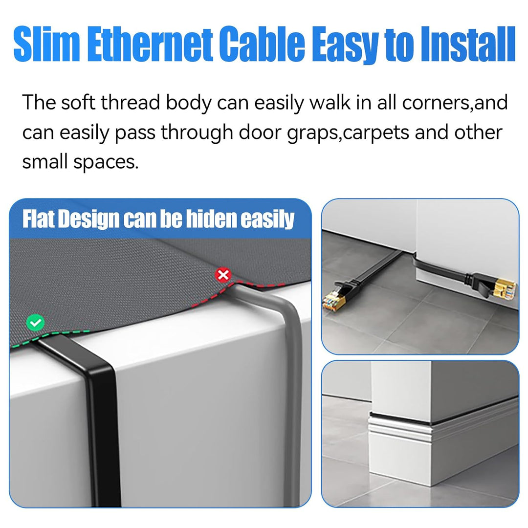 Soibke Cat 7 25m LAN Kabel, Flach Netzwerkkabel 25m CAT 7 Patchkabel, Gigabit Hochgeschwindigkeits S