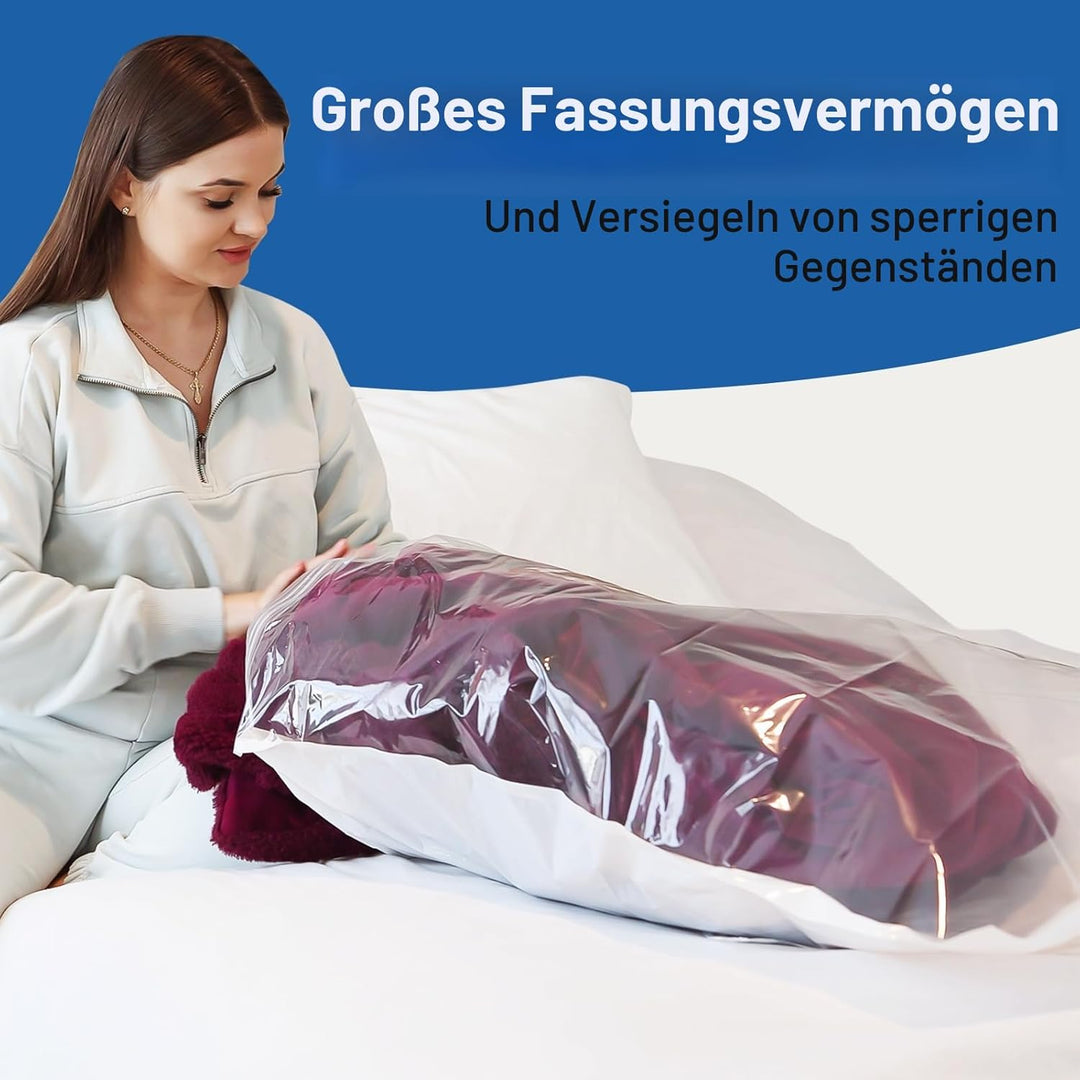 Vakuumbeutel für Kleidung mit Elektrischer Luftpumpe, 12 Stück (4 Gross, 4 Mittel, 4 Klein), Kann im