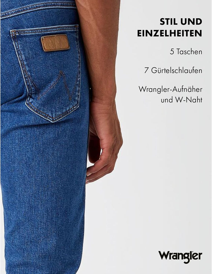 Wrangler Herren Jeans Greensboro Regular Fit Herrenhose Straight Blau W30 - W42 29W / 32L The Stone