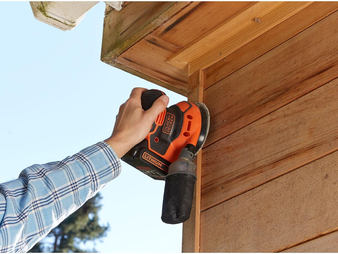 Black+Decker BDCROS18N Akku-Exzenterschleifer / Schleifmaschine (18V, mit Staubfangbehälter, zum Sch