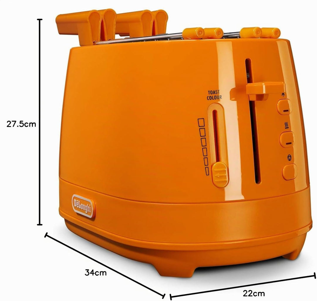 De Longhi CTLAP2203 Toaster mit Zange, 550 Watt. Arancio, Arancio