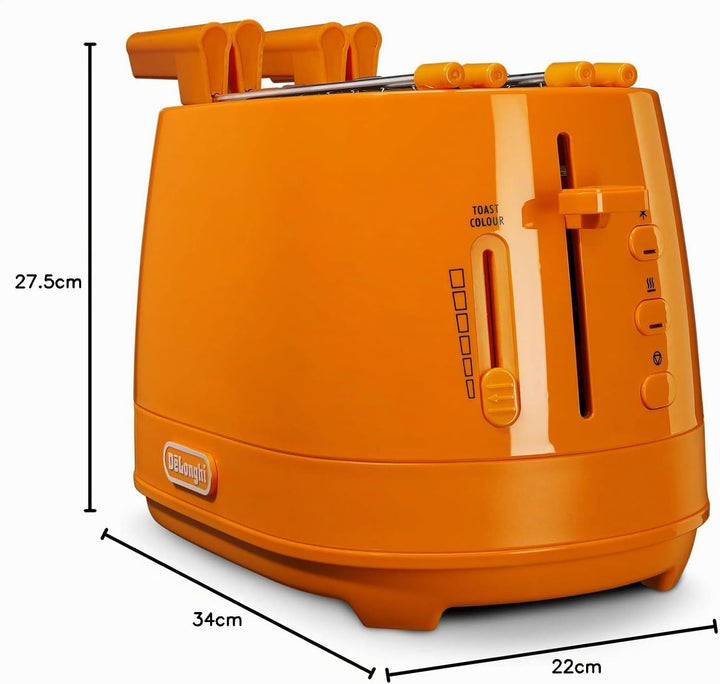 De Longhi CTLAP2203 Toaster mit Zange, 550 Watt. Arancio, Arancio