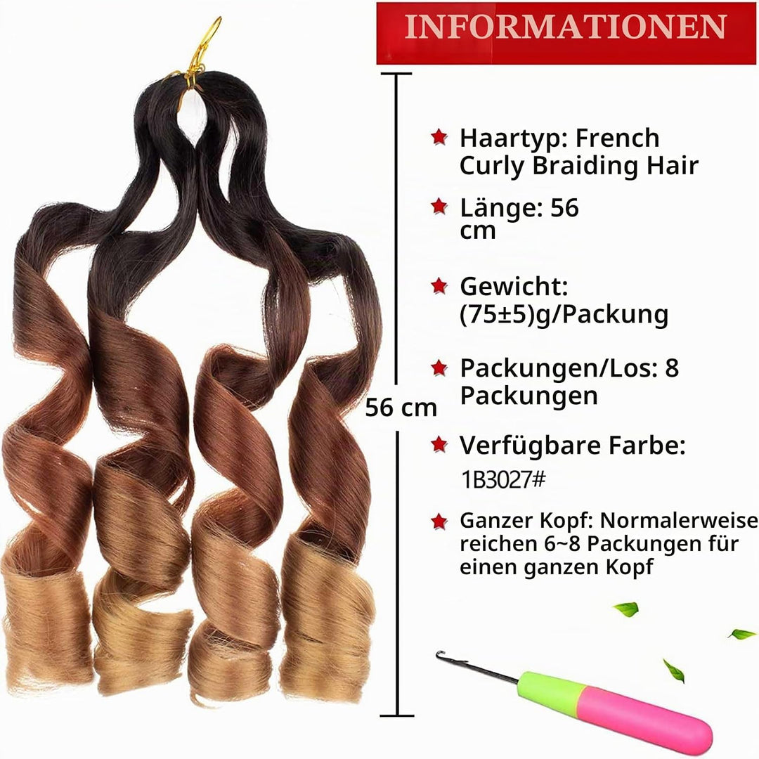 Xtrend 8 Packs French Curls Braiding Hair 18 Inch Pre Stretched Loose Wave Bouncy Braiding Hair Curl