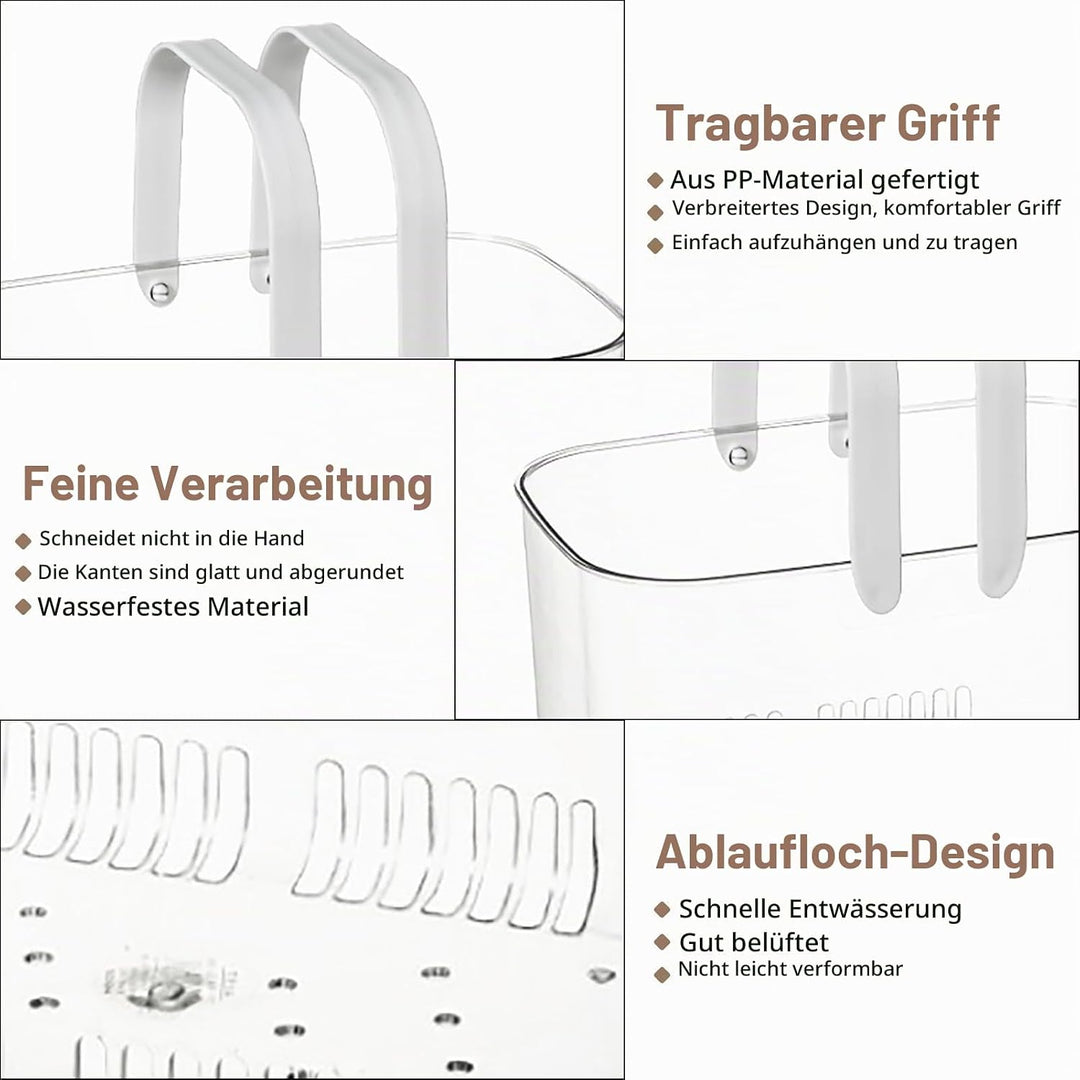 Cyrank Tragbare Dusche Caddy Korb, Tragbarer Duschkorb mit Griffen Putzmittel Organizer Caddy Organi