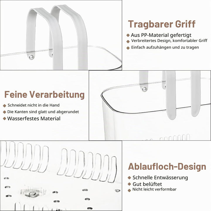 Cyrank Tragbare Dusche Caddy Korb, Tragbarer Duschkorb mit Griffen Putzmittel Organizer Caddy Organi