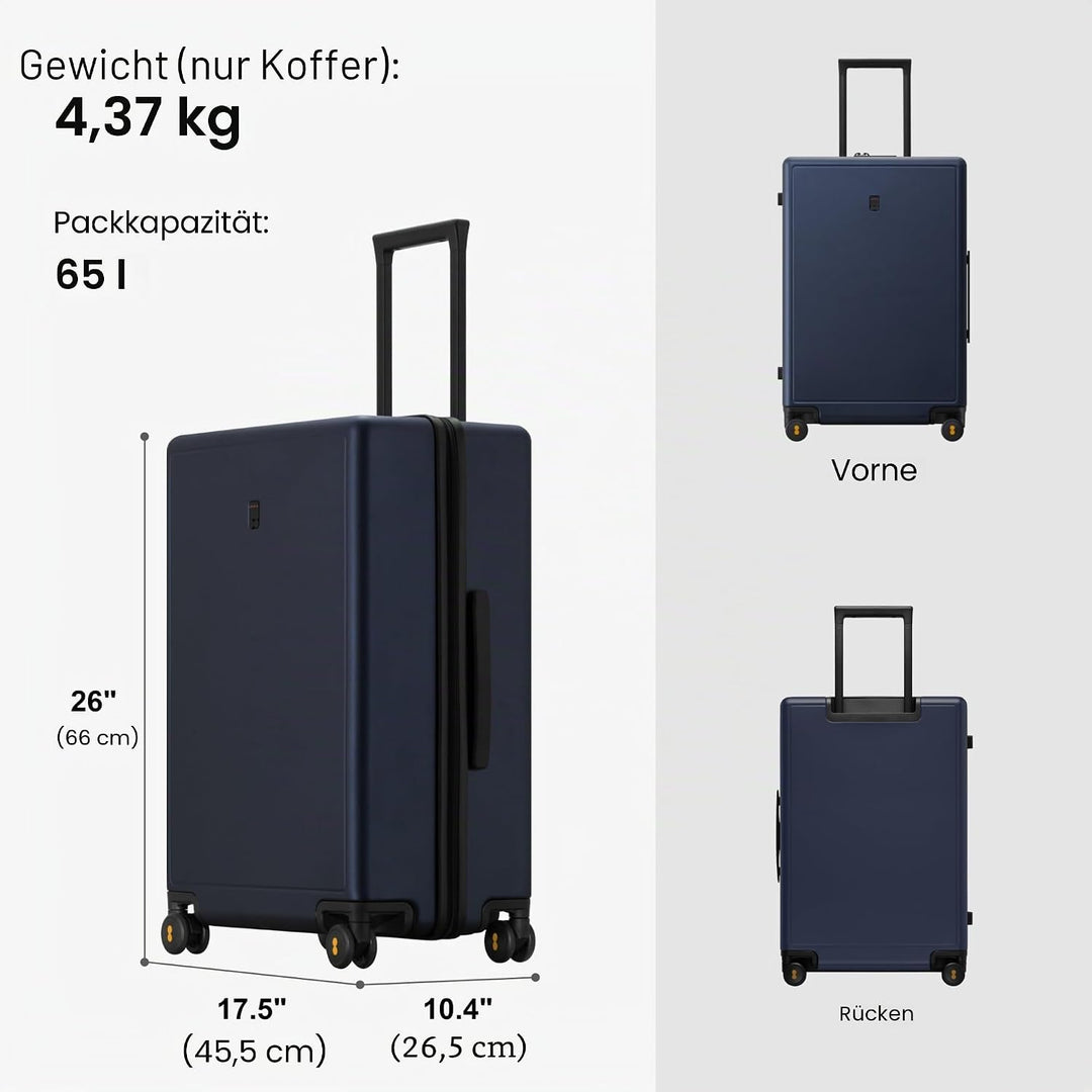 LEVEL8 Koffer Trolleys handgepäck Leichtgewicht 100% PC mit Organizer Set 4-teilig TSA Zahlenschloss
