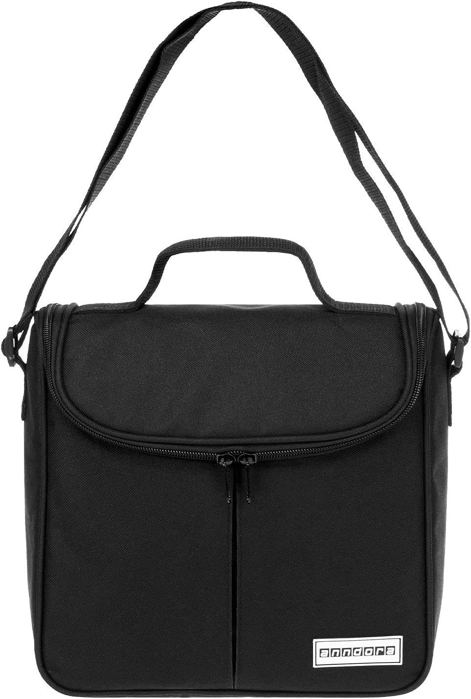 anndora Mini Kühltasche 4 Liter Vespertasche lunchbag - Farbwahl Schwarz, Schwarz
