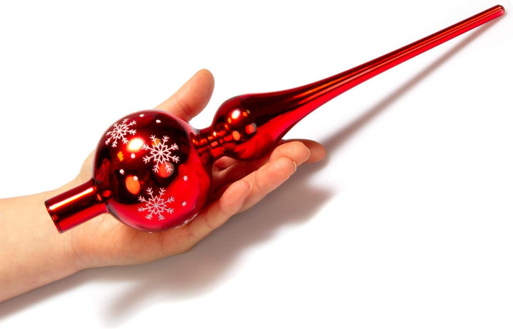 com-four® Weihnachtsbaumspitze glänzend - Christbaumspitze aus echtem Glas für Weihnachten - Tannenb