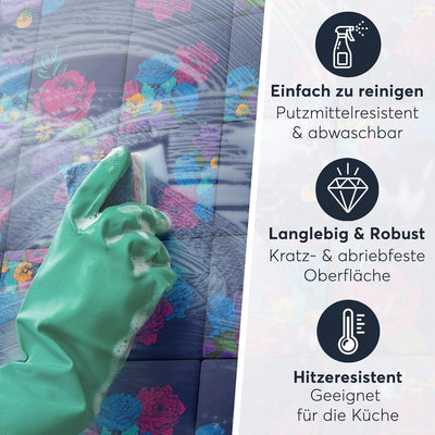30 Stück Fliesenfolie für Bad und Küche 15x15 cm - Klebefliesen, Mosaikfliesen - Klebefolie Fliesen