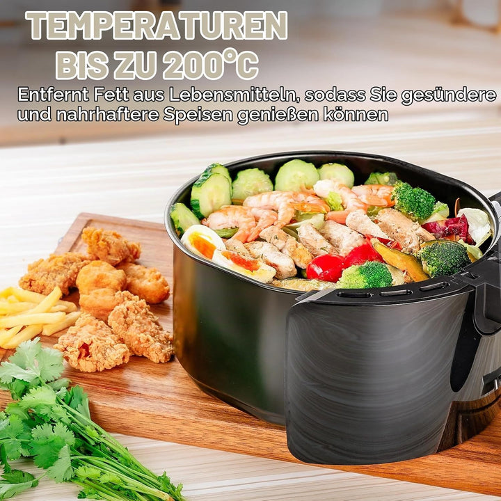 Heissluftfritteuse 5,5L 1800W Air Fryer LED-Touchscreen Frittieren ohne Öl | Grosses Fassungsvermöge