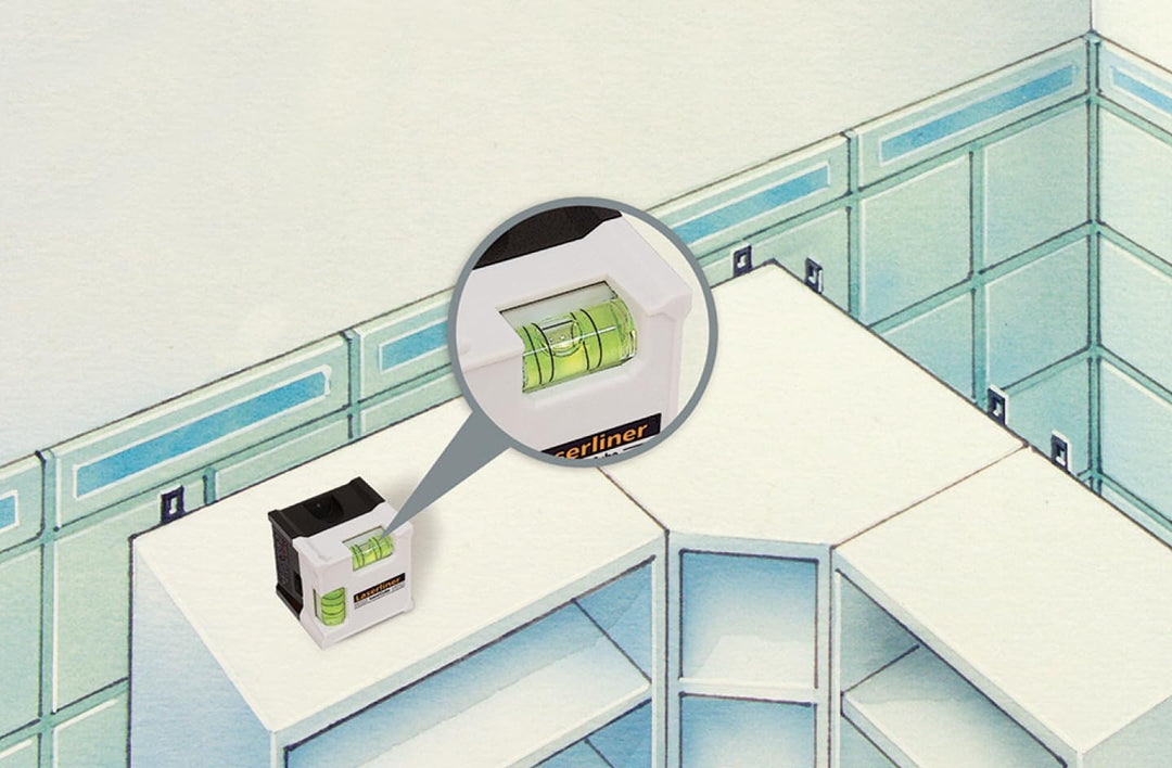 Laserliner Mini Linienlaser, LaserCube, Laser Wasserwaage für horizontales und vertikales Ausrichten