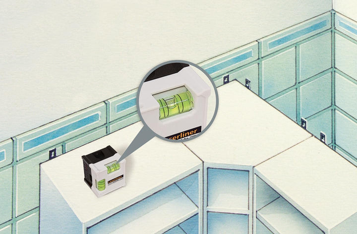 Laserliner Mini Linienlaser, LaserCube, Laser Wasserwaage für horizontales und vertikales Ausrichten